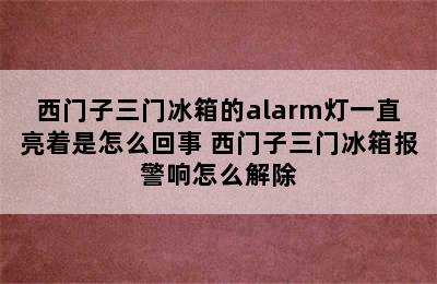 西门子三门冰箱的alarm灯一直亮着是怎么回事 西门子三门冰箱报警响怎么解除